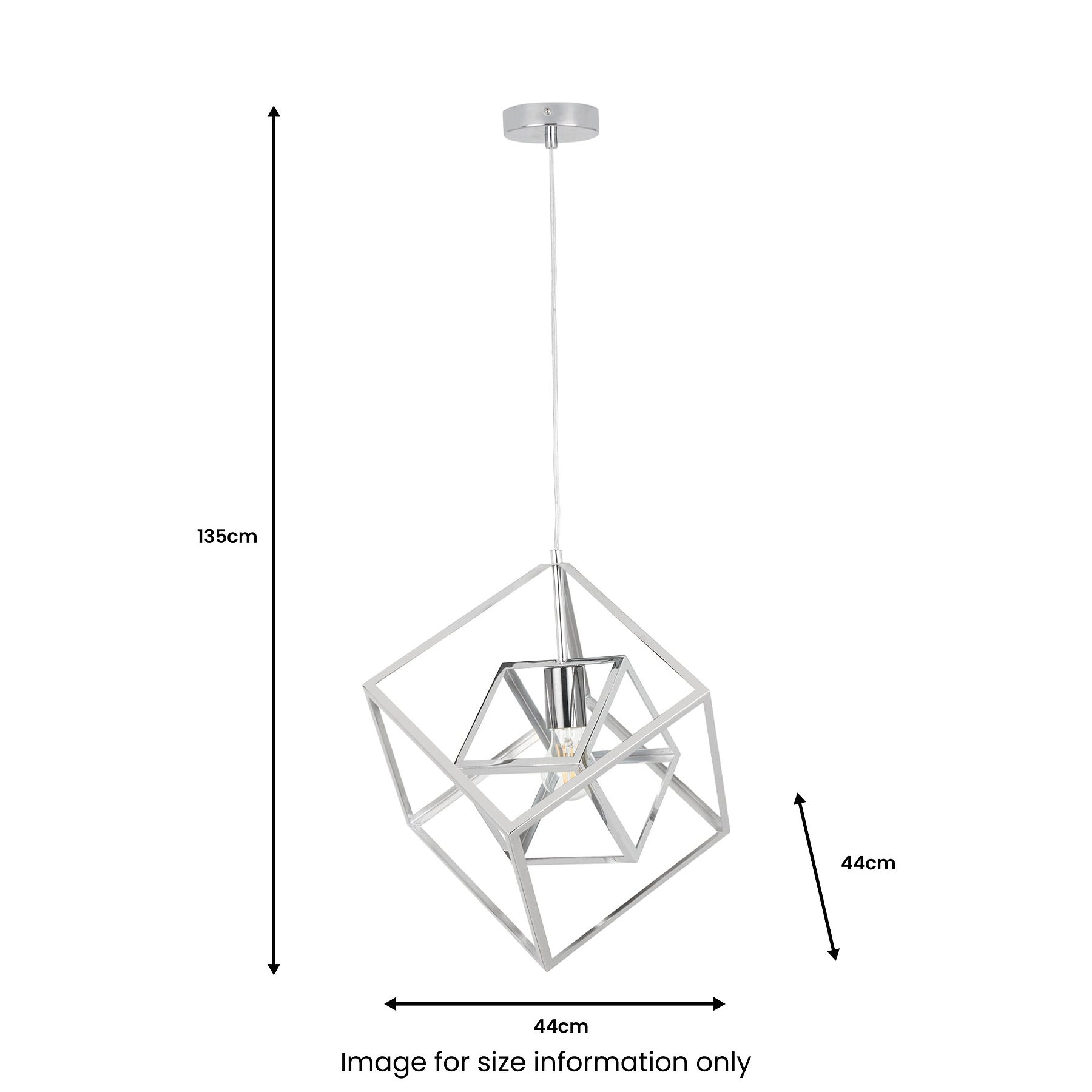 Alessio Shiny Nickel Metal Cube Pendant
