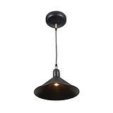 Canton Matt Black and Brass Metal Cone Pendant