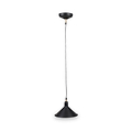 Canton Matt Black and Brass Metal Cone Pendant from Roseland Furniture