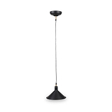 Canton Matt Black and Brass Metal Cone Pendant from Roseland Furniture