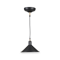 Canton Matt Black and Brass Metal Cone Pendant