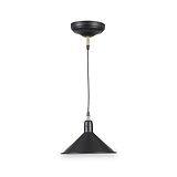 Canton Matt Black and Brass Metal Cone Pendant