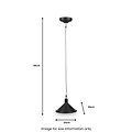 Canton Matt Black and Brass Metal Cone Pendant from Roseland Furniture