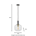 Florence Black Metal & Glass Pendant from Roseland Furniture