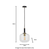 Florence Black Metal & Glass Pendant from Roseland Furniture