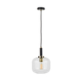 Florence Black Metal & Glass Pendant from Roseland Furniture
