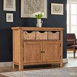Zelah Oak Sideboard with Baskets from Roseland Furniture
