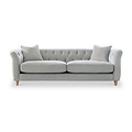 Clarence Chalk Velvet Chesterfield 3 Seater Sofa from Roseland Furniture