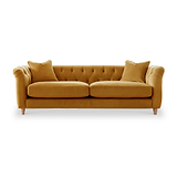 Clarence Ochre Velvet Chesterfield 3 Seater Sofa  from Roseland Furniture