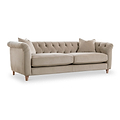 Clarence Putty Velvet Chesterfield 3 Seater Sofa 