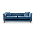 Clarence Sky Blue Velvet Chesterfield 3 Seater Sofa  from Roseland Furniture