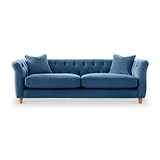 Clarence Sky Blue Velvet Chesterfield 3 Seater Sofa  from Roseland Furniture