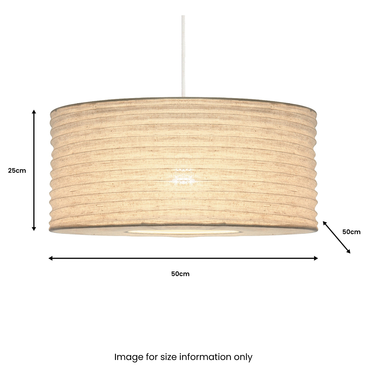 Patpong 50cm White Jute Easy Fit Pendant from Roseland Furniture