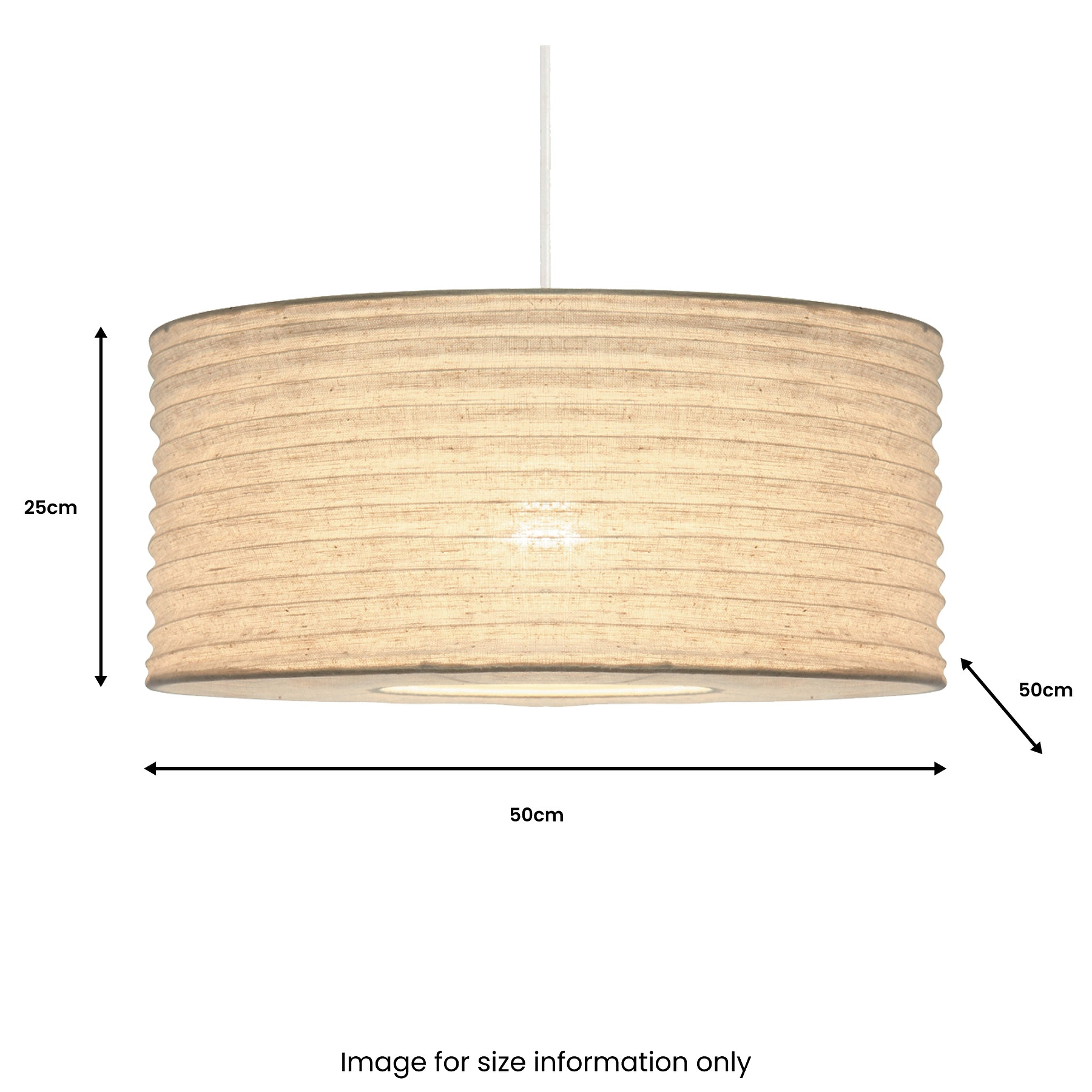 Patpong 50cm White Jute Easy Fit Pendant from Roseland Furniture
