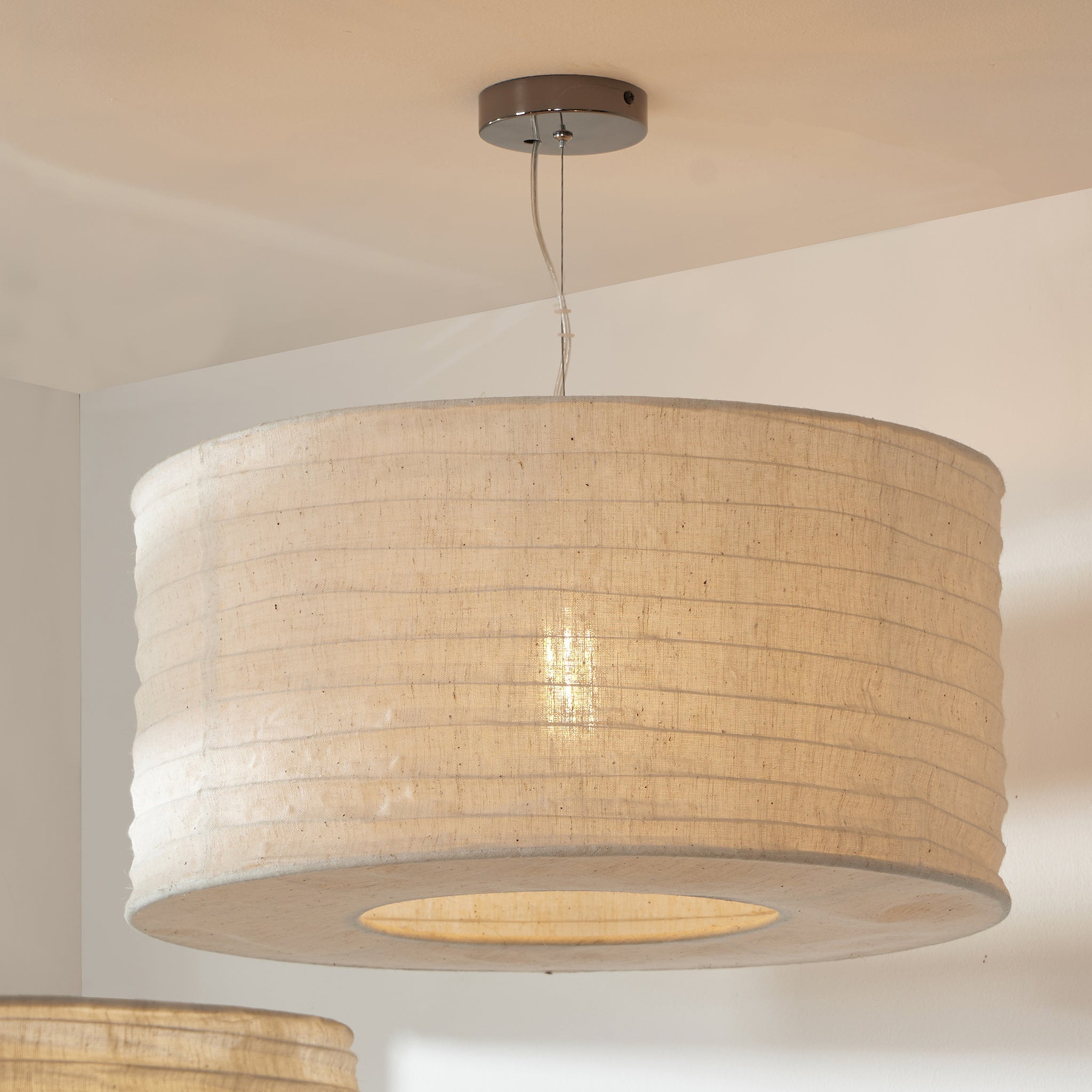 Patpong 50cm White Jute Easy Fit Pendant for living room