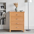 London Oak 4 Drawer Chest of Drawers for contemporary bedroom from Roseland Furniture