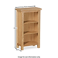 Lanner Oak Mini Bookcase by Roseland Furniture - Size Guide