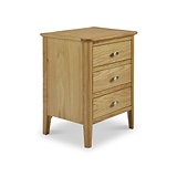 Alba Oak 3 Drawer Bedside Table from Roseland Furniture