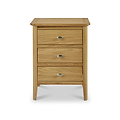 Alba Oak 3 Drawer Bedside Table from Roseland Furniture