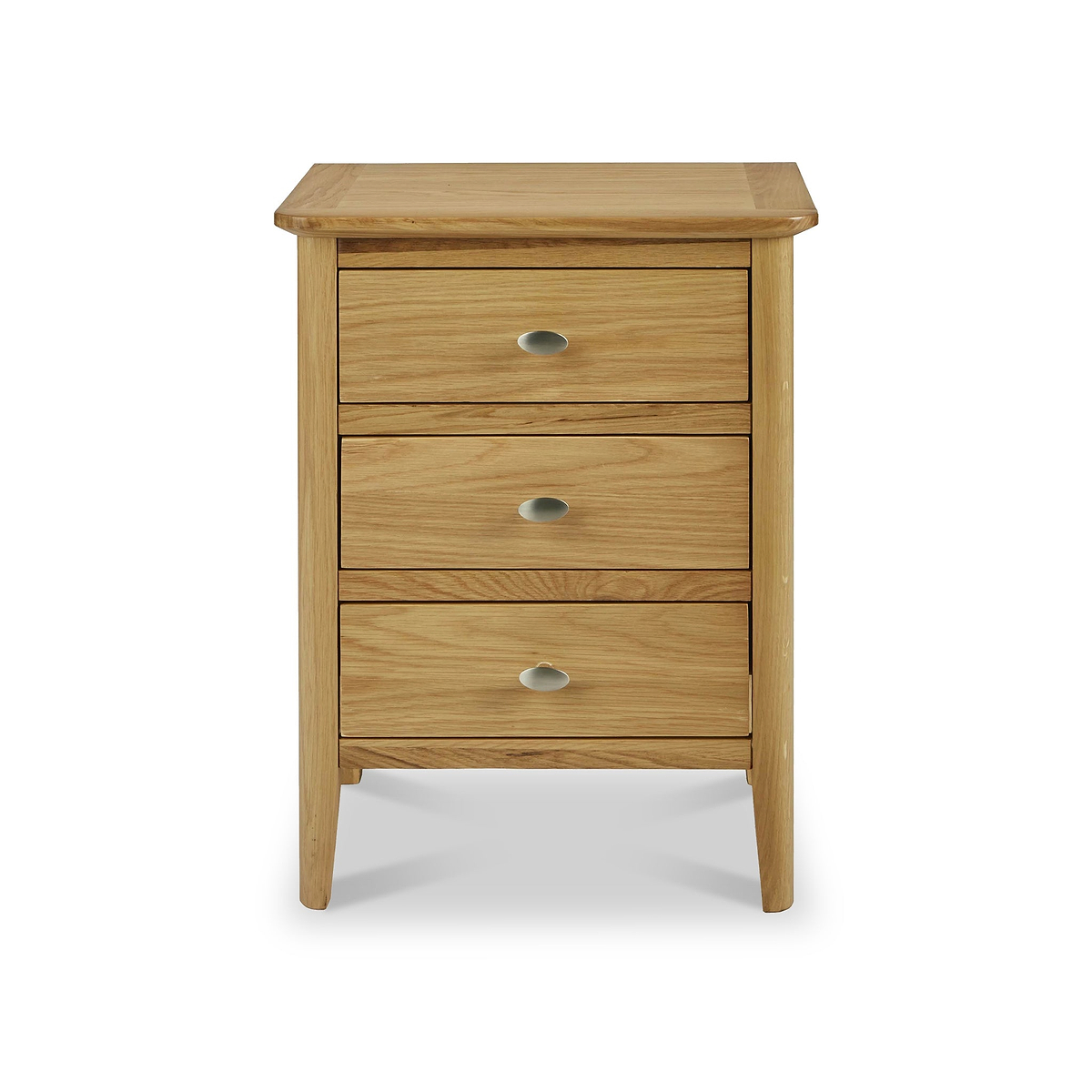 Alba Oak 3 Drawer Bedside Table from Roseland Furniture
