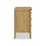 Alba Oak 3 Drawer Bedside Table from Roseland Furniture