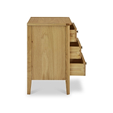 Alba Oak 3 Drawer Bedside Table from Roseland Furniture