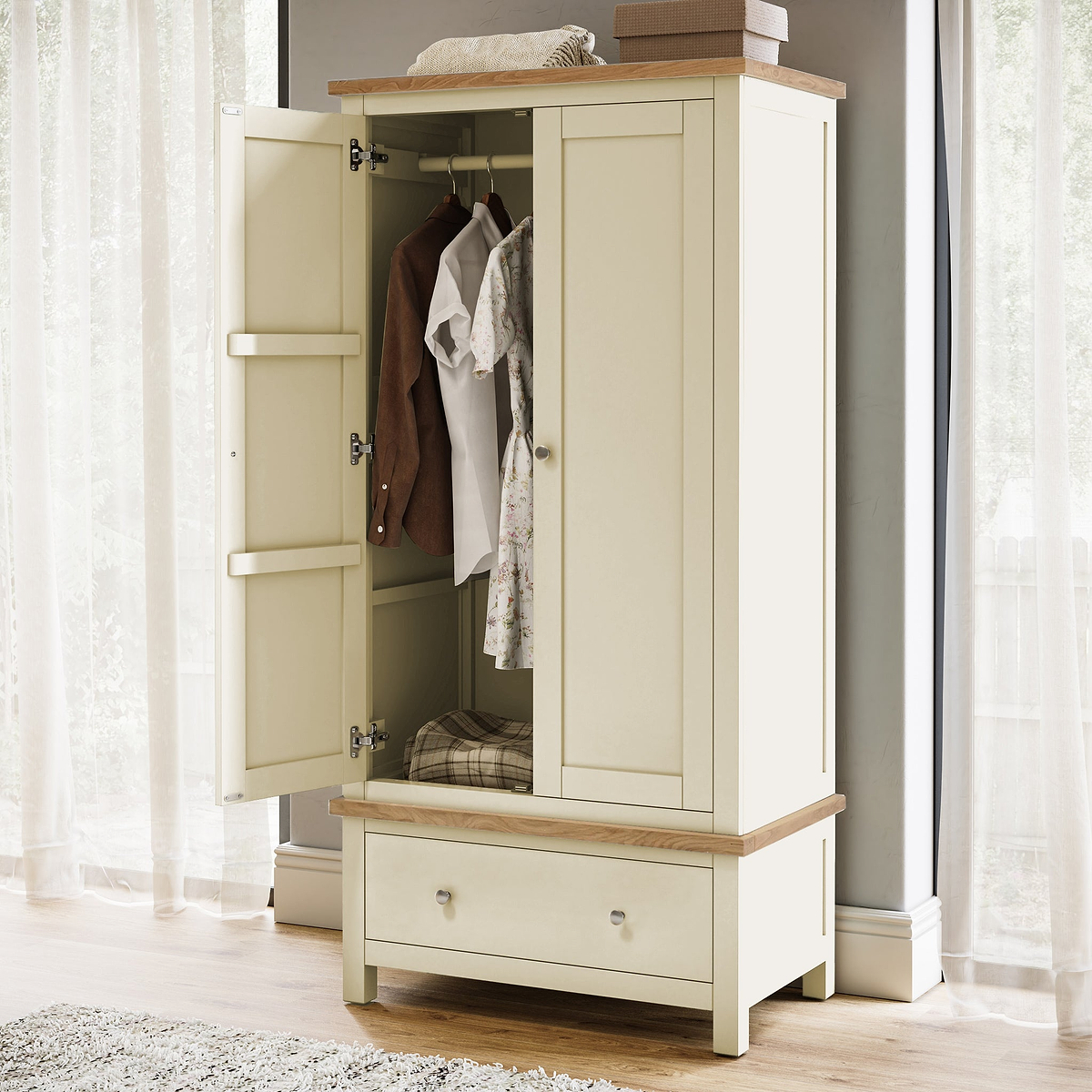 Farrow Cream Double Wardrobe from Roseland Furniture