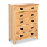  Surrey Oak 2 Over 4 Chest of Drawers by Roseland Furniture