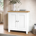 Farrow White Mini Cupboard from Roseland Furniture - lifestyle shot