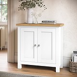 Farrow White Mini Cupboard from Roseland Furniture - lifestyle shot