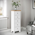 Farrow White 5 Drawer Tallboy Chest from Roseland Furniture