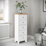 Farrow White 5 Drawer Tallboy Chest from Roseland Furniture