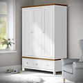 Farrow White Triple Wardrobe with Storage Drawers from Roseland Furniture