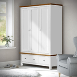 Farrow White Triple Wardrobe with Storage Drawers from Roseland Furniture