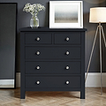 Cornish Black 2 Over 3 Chest of Drawers from Roseland Furniture