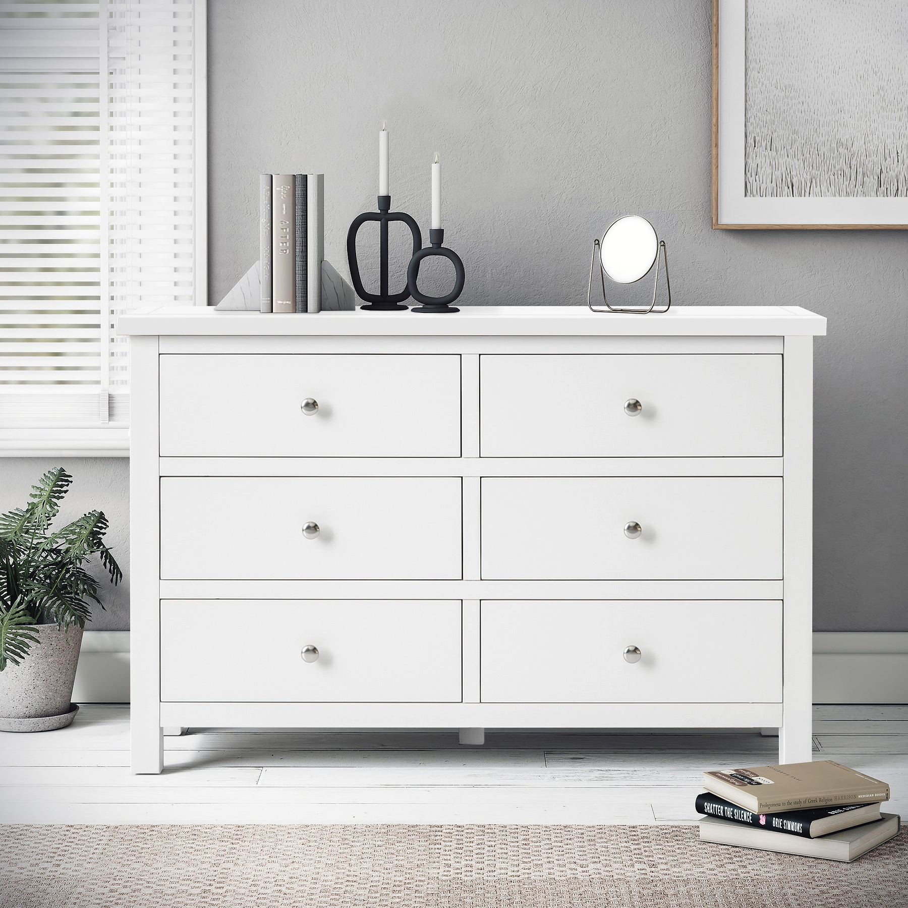 Cornish White 6 Drawer Chest from Roseland Furniture