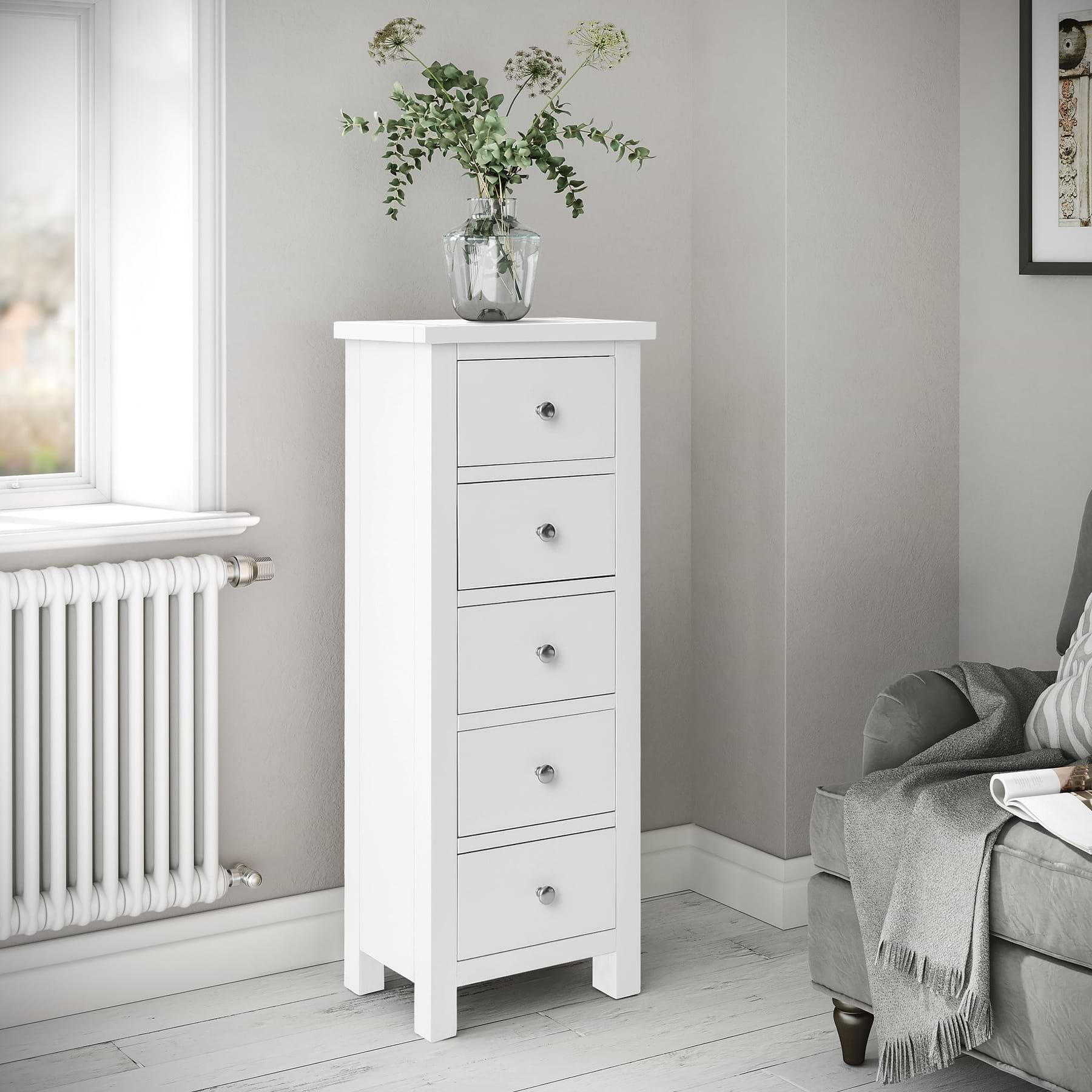 Cornish Tallboy Storage | White Tall Chest of Drawers
