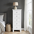 Cornish White 5 Drawer Tallboy Chest from Roseland Furniture
