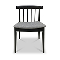 Jackson Dining Chair with Black Frame with grey seat