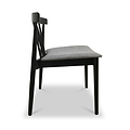 Jackson Dining Chair with Black Frame with grey seat