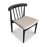 Jackson Dining Chair with Black Frame with beige seat from Roseland Furniture