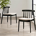 Jackson Dining Chair with Black Frame with beige seat