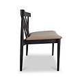 Jackson Dining Chair with Black Frame with beige seat