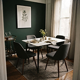 Lucio White Faux Marble Rectangular Dining Table from Roseland Furniture