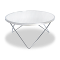 Rhodes Round Chrome Glass Coffee Table