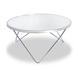 Rhodes Round Chrome Glass Coffee Table