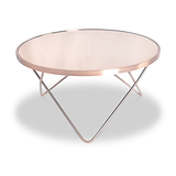 Rhodes Round Copper Glass Coffee Table