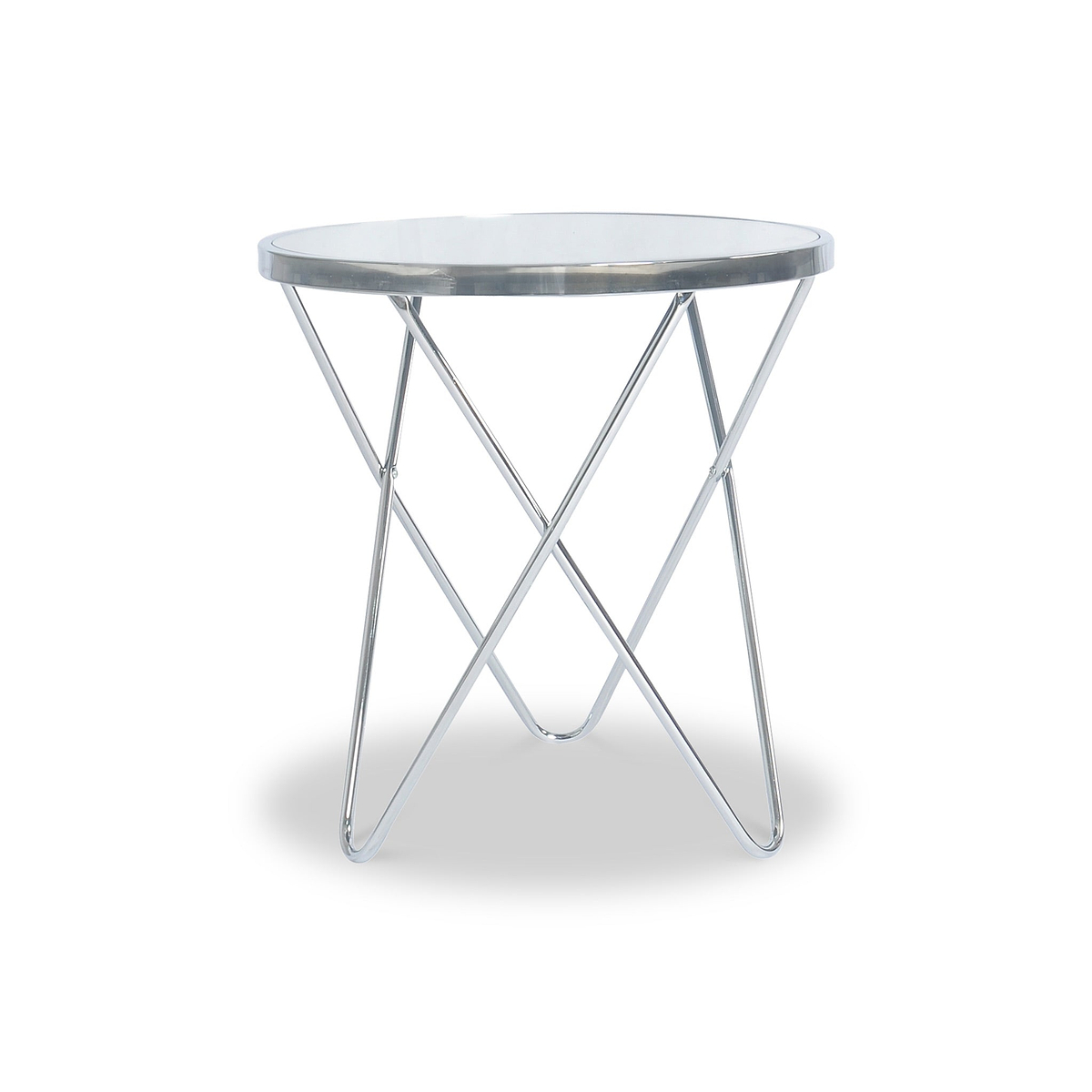 Rhodes Round Chrome Side  Table