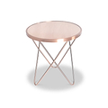 Rhodes Round Copper Glass Lamp Table