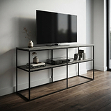 Marti Black Framed Industrial TV Unit from Roseland Furniture